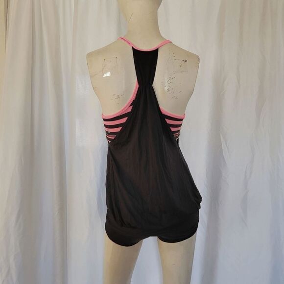 lululemon black pink layered tank top size 6 - Picture 2 of 7